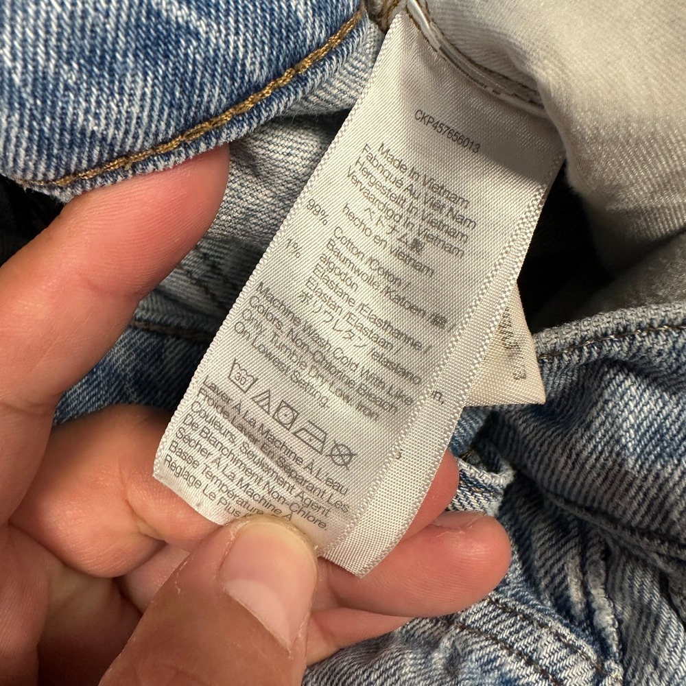 Madewell The Perfect Vintage Straight Jean Light Wash Raw Hem Women's 24 - Picture 4 of 10